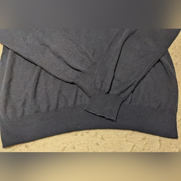 Peter Millar Navy Blue Cashmere Cotton Blend V-Neck Lightweight Sweater sz XXL